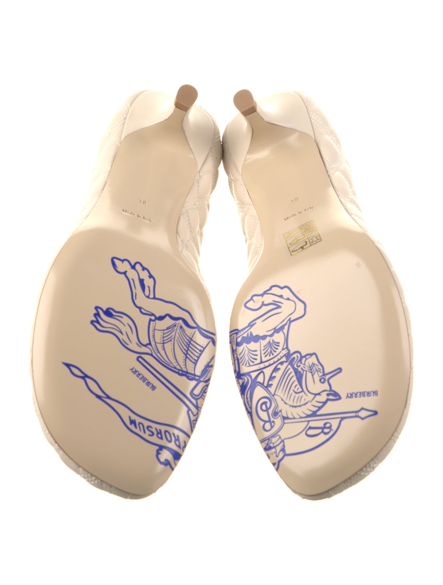 Burberry Leather Embroidered Accent Pumps